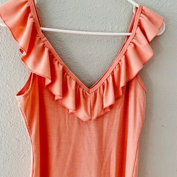 90’s Pretty in Pink Ruffle Bodysuit- L - Picture 6 of 9